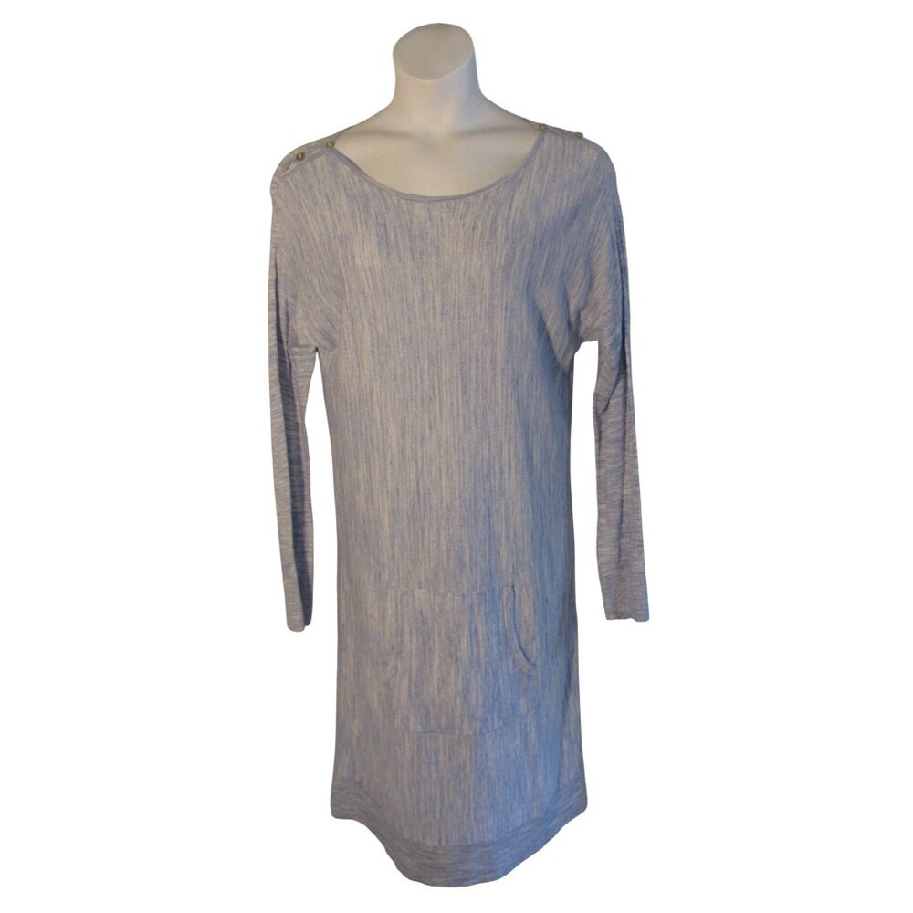 Lilly Pulitzer L Light Blue White Heathered Sweater Knit Dress